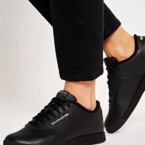Reebok Comfort Shoes Women's 8 Classic Princess Sneakers Black Lace Up